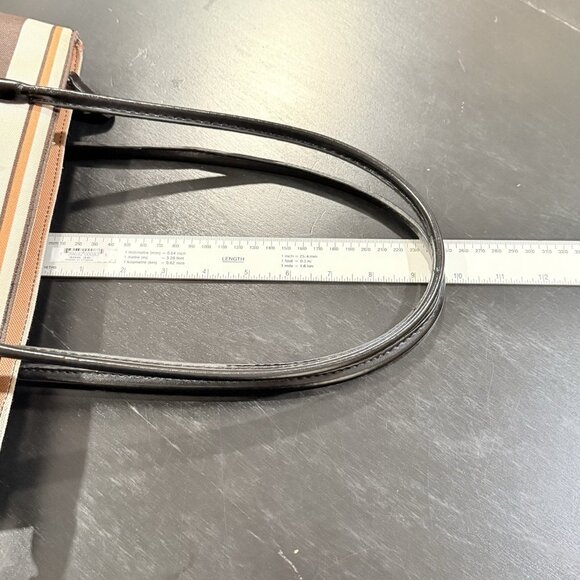 Vintage Kate Spade Striped Autumn Spice Brown Baguette Handbag Purse - Picture 14 of 14